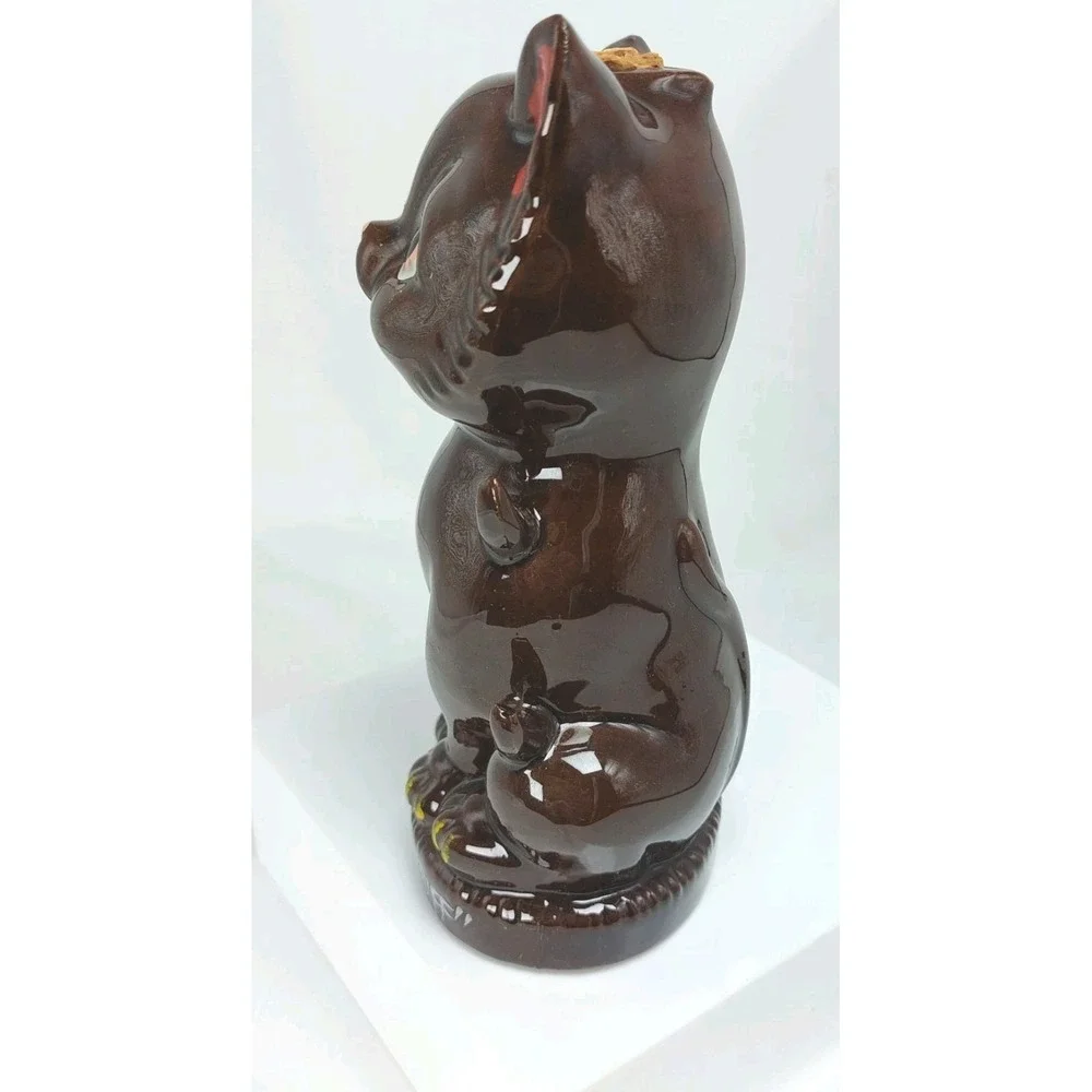 Vintage Dad's Private Stuff‎ Cat Redware Decanter Japan *READ